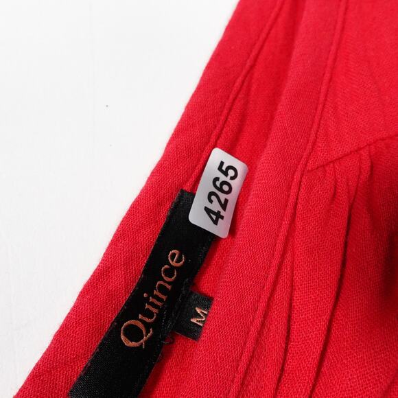 NWOT Quince Wild Cherry Red Organic Cotton Gauze Tiered Maxi Dress Medium 4265-Q - Picture 7 of 11